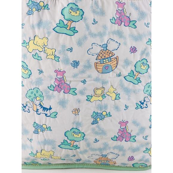 Vintage Baby Sac Vinyl 90s Diaper Bag Tote Pastel Zoo Animals Bazaar 1997 Purse - Picture 6 of 9